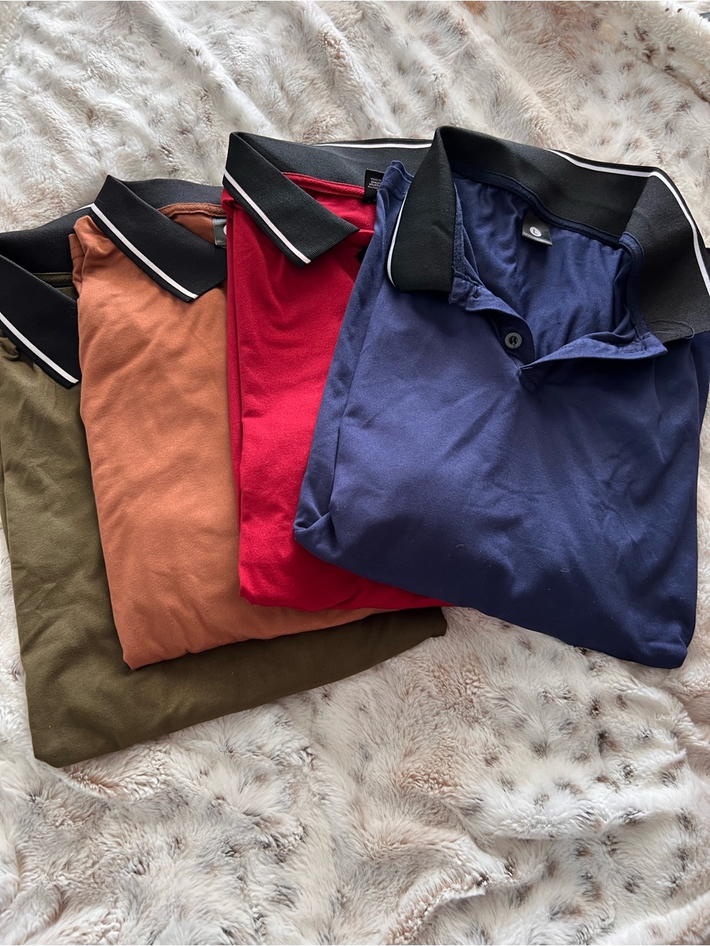 Men's Classic Polo Pack - Navy, Red, Rust, Olive.  Size L, never worn